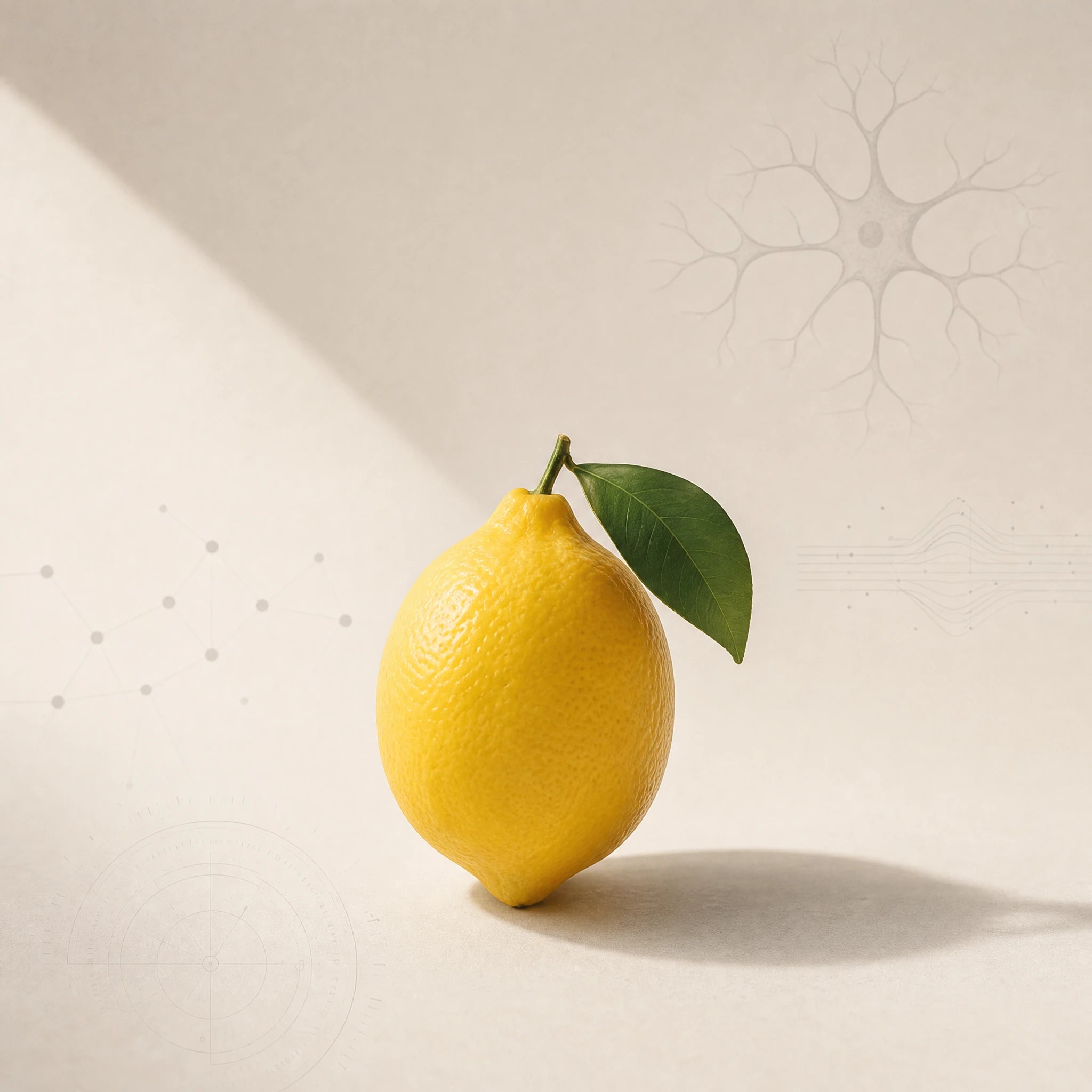 Zitrone mit Blatt