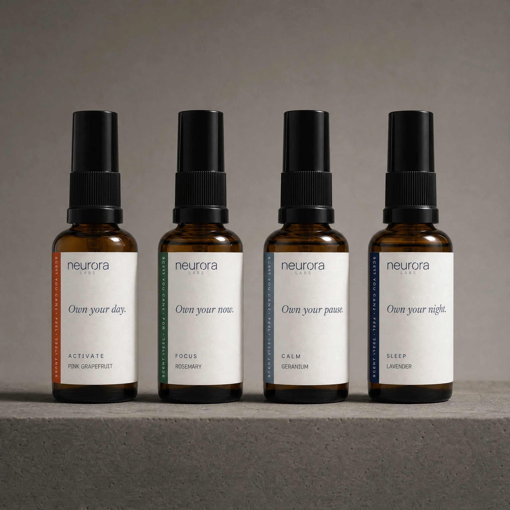 Der ganze Tag · Set: vier Fabric Sprays: Activate, Focus, Calm, Sleep