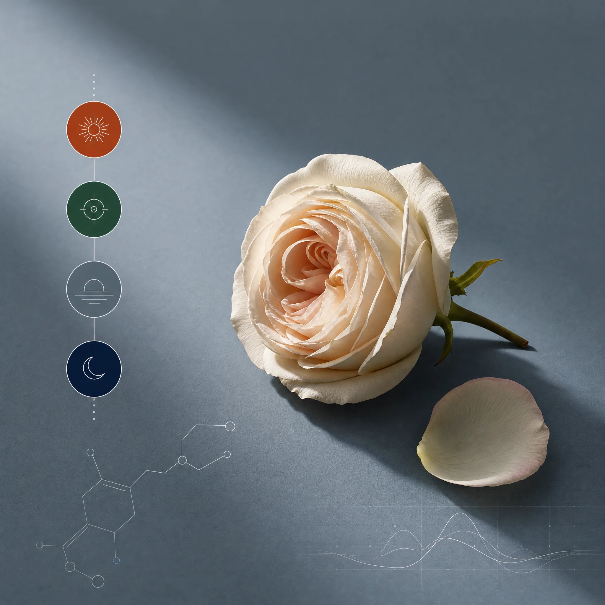 Rosenblüte mit Blütenblatt