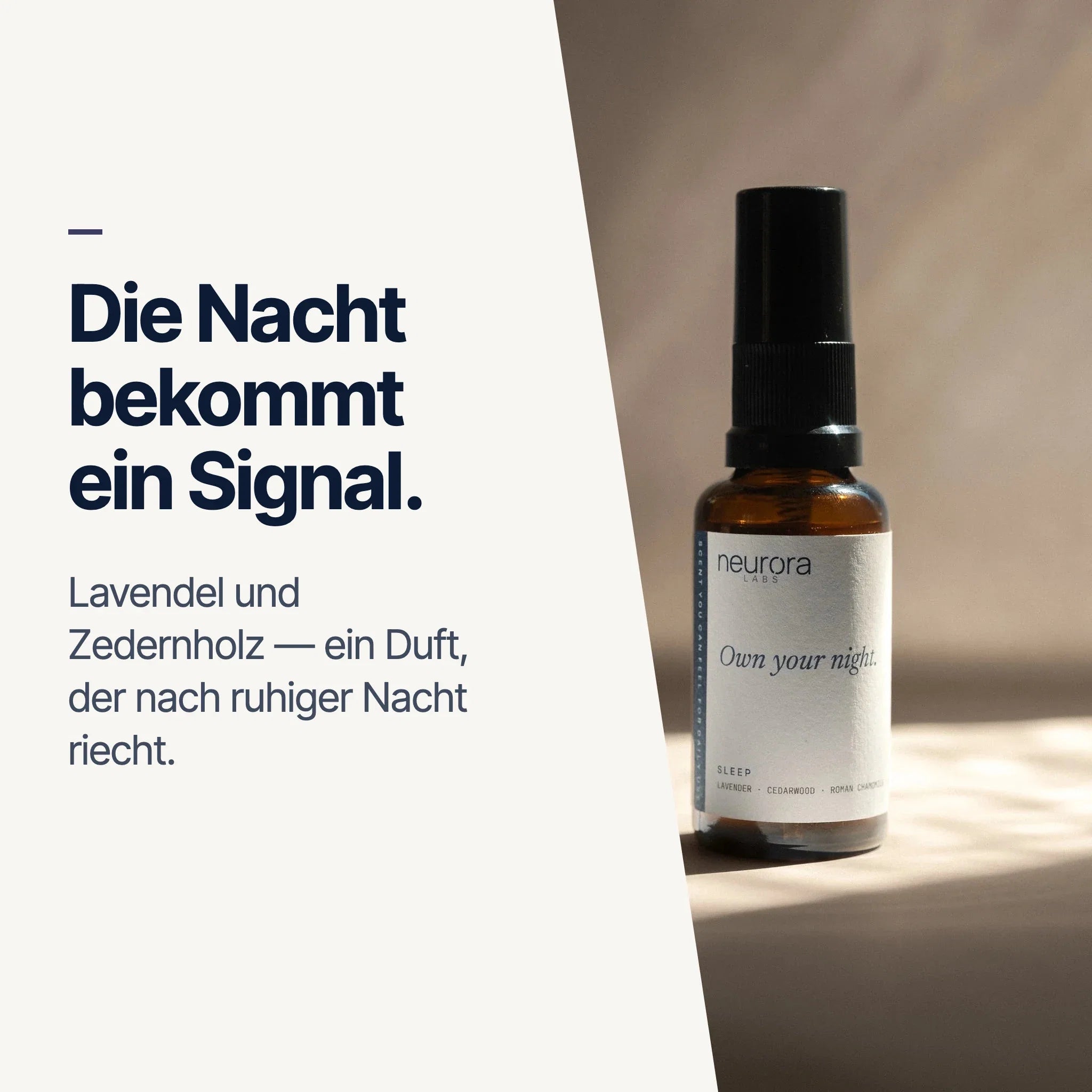 Die Nacht bekommt ein Signal: Lavendel und Zedernholz