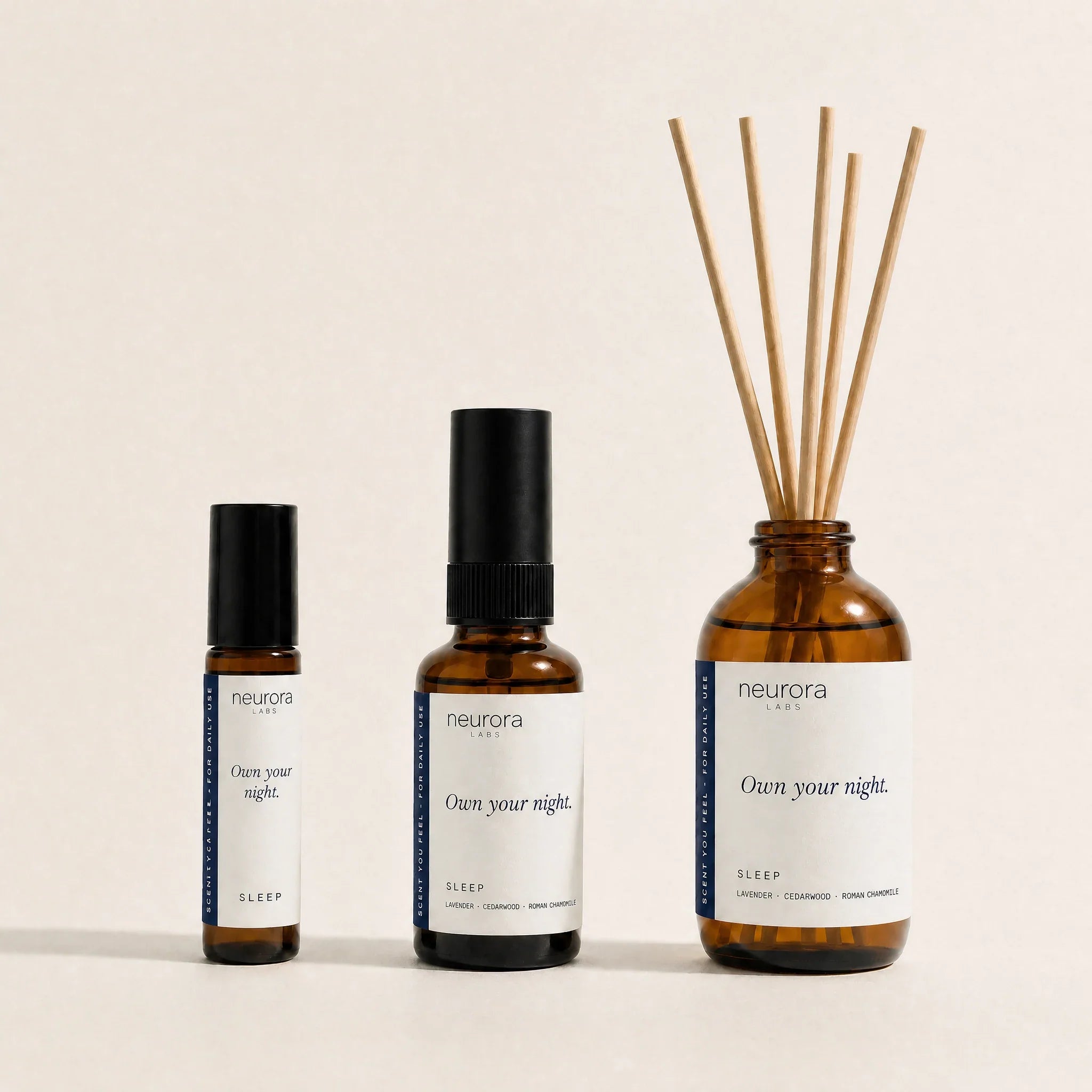 SLEEP Komplett-Set: Roll-On, Fabric Spray und Reed Diffuser